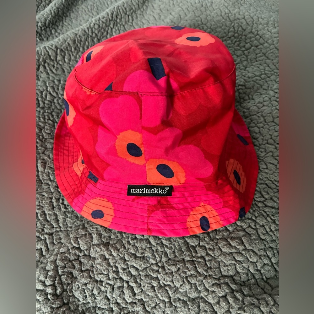 Marimekko Pink and Red Floral Hat